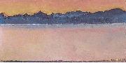 Genfersee mit Mont-Blanc im Morgenrot